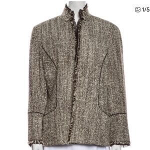 Lafayette 148 New York Tweed Ruffle Blazer